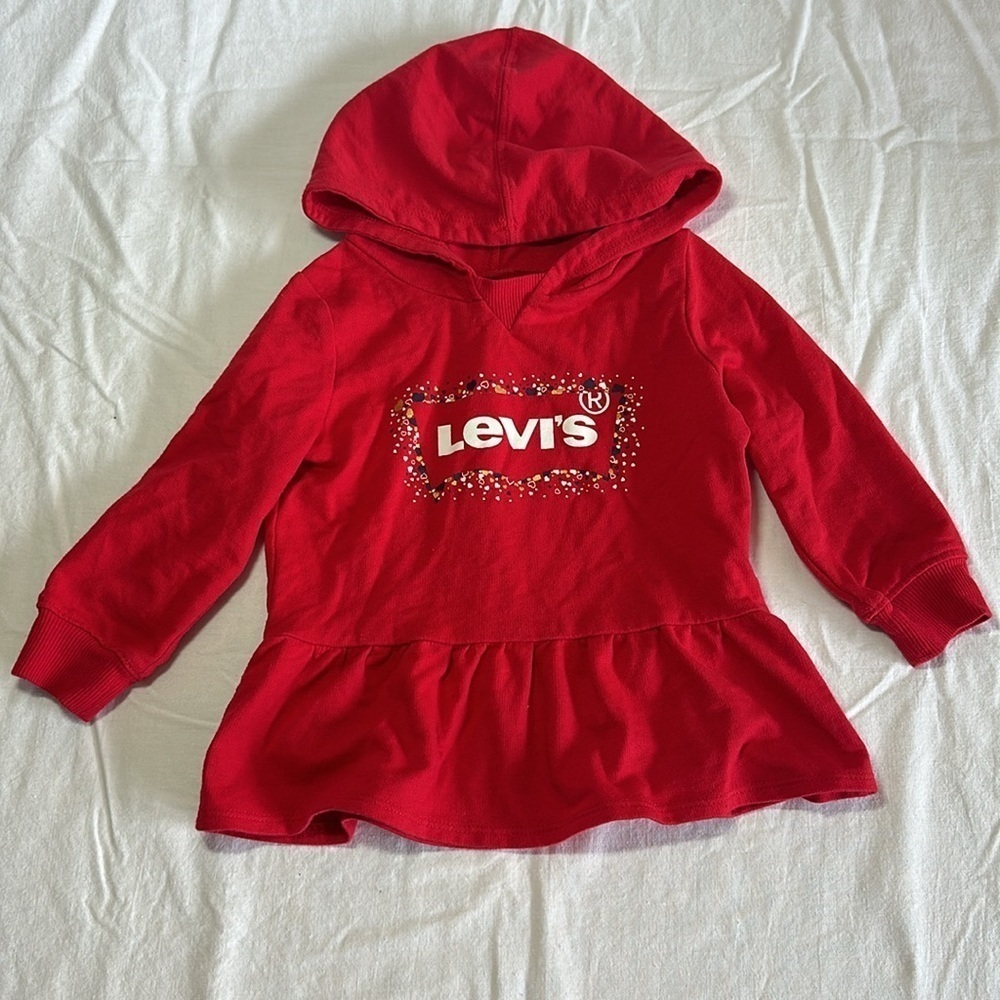 Levi's - 24 months - hooded pullover dress with levis logo silkscreen